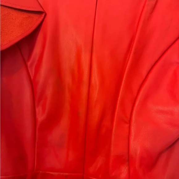 Bebe faux leather Vibrant Red Asymmetrical Dress - Picture 6 of 6